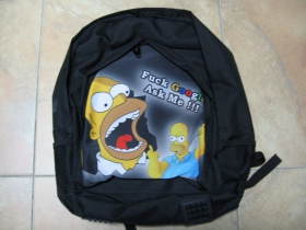 Homer Simpson, ruksak čierny, 100% polyester. Rozmery: Výška 42 cm, šírka 34 cm, hĺbka až 22 cm pri plnom obsahu